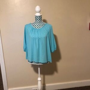 Blue Body Central Top Sz Sm